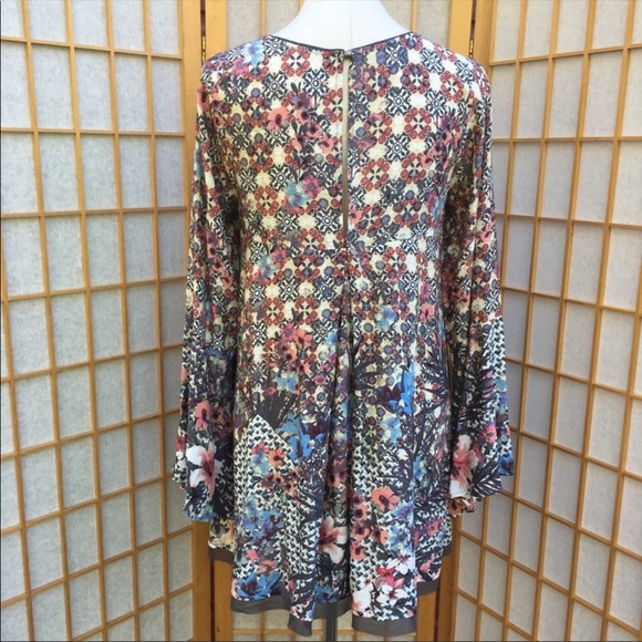 Umgee Boho Floral Print Tunic Top SZ S - Picture 7 of 8